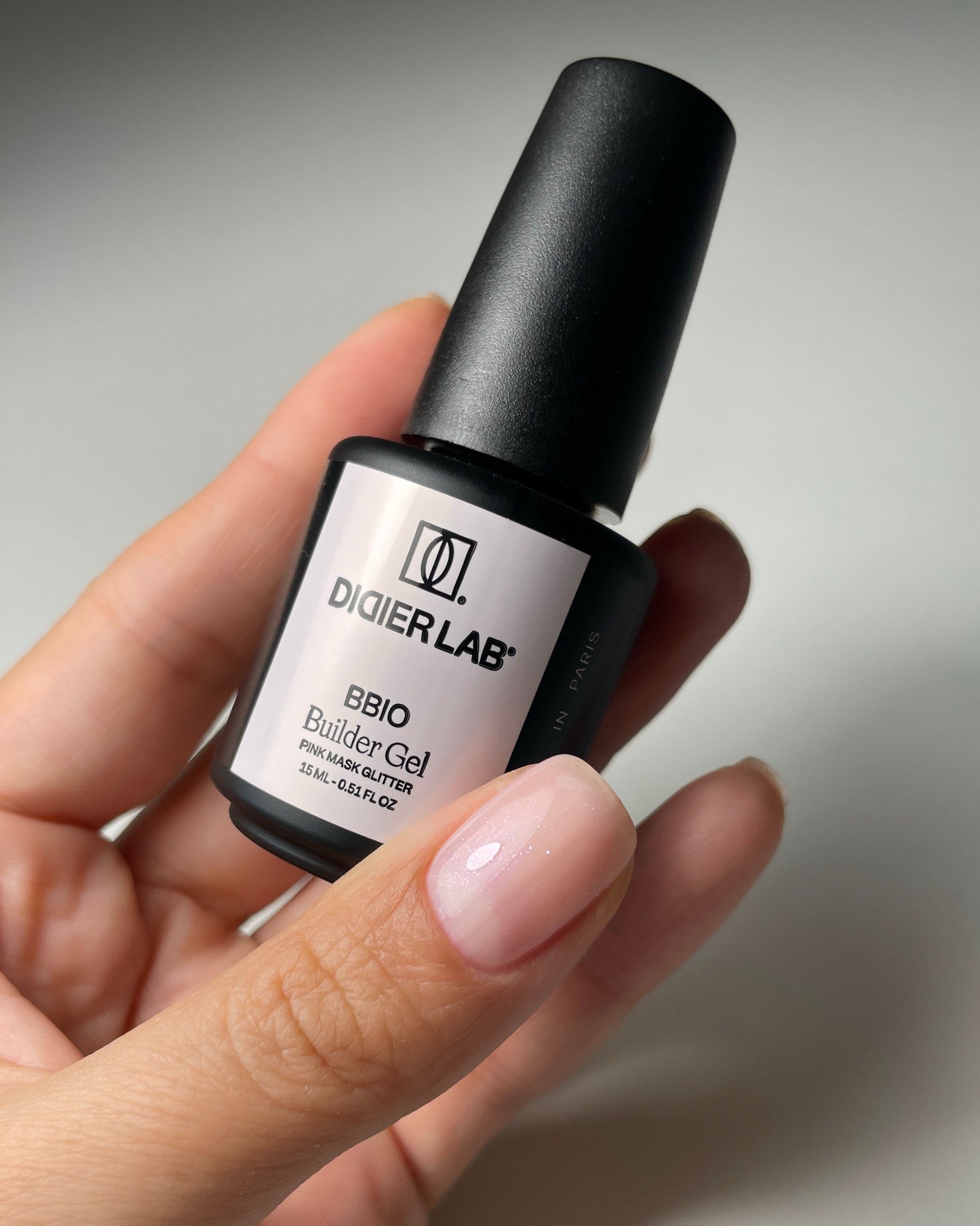 Gradilni gel BBIO "Didier Lab", Pink Mask Glitter, 15ml