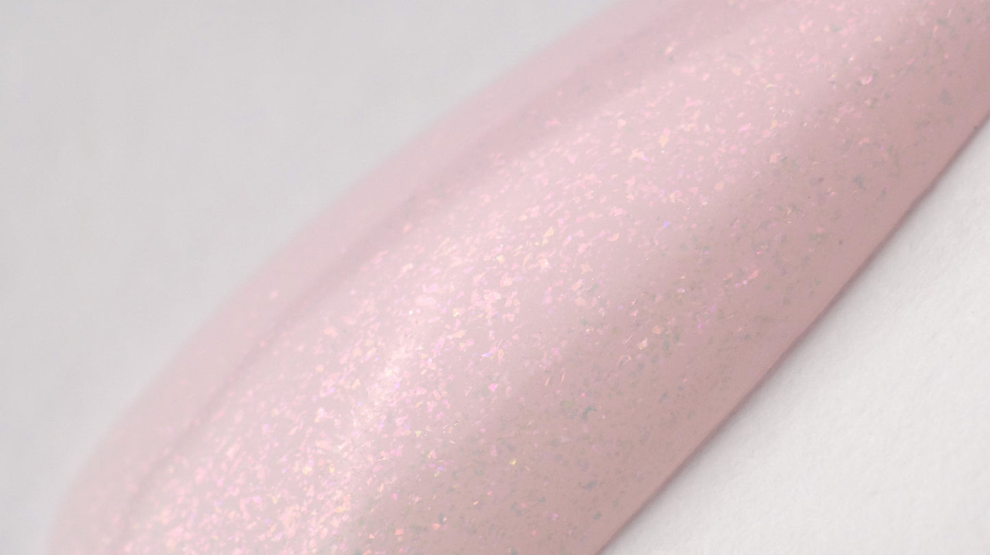 GEL LAK "DIDIER LAB", GLITTER TOP COAT, PINK, 10ML