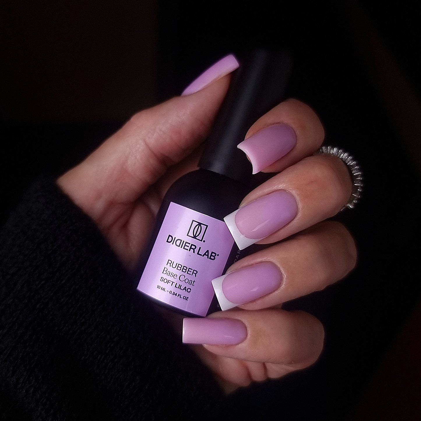 RUBBER BASE COAT, SOFT LILAC, "DIDIER LAB", 10ML