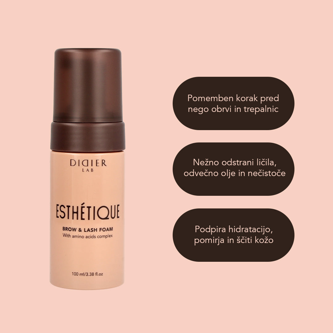 Čistilna pena za obrvi in trepalnice "Didier Lab" Esthétique, 100ml, 1kos