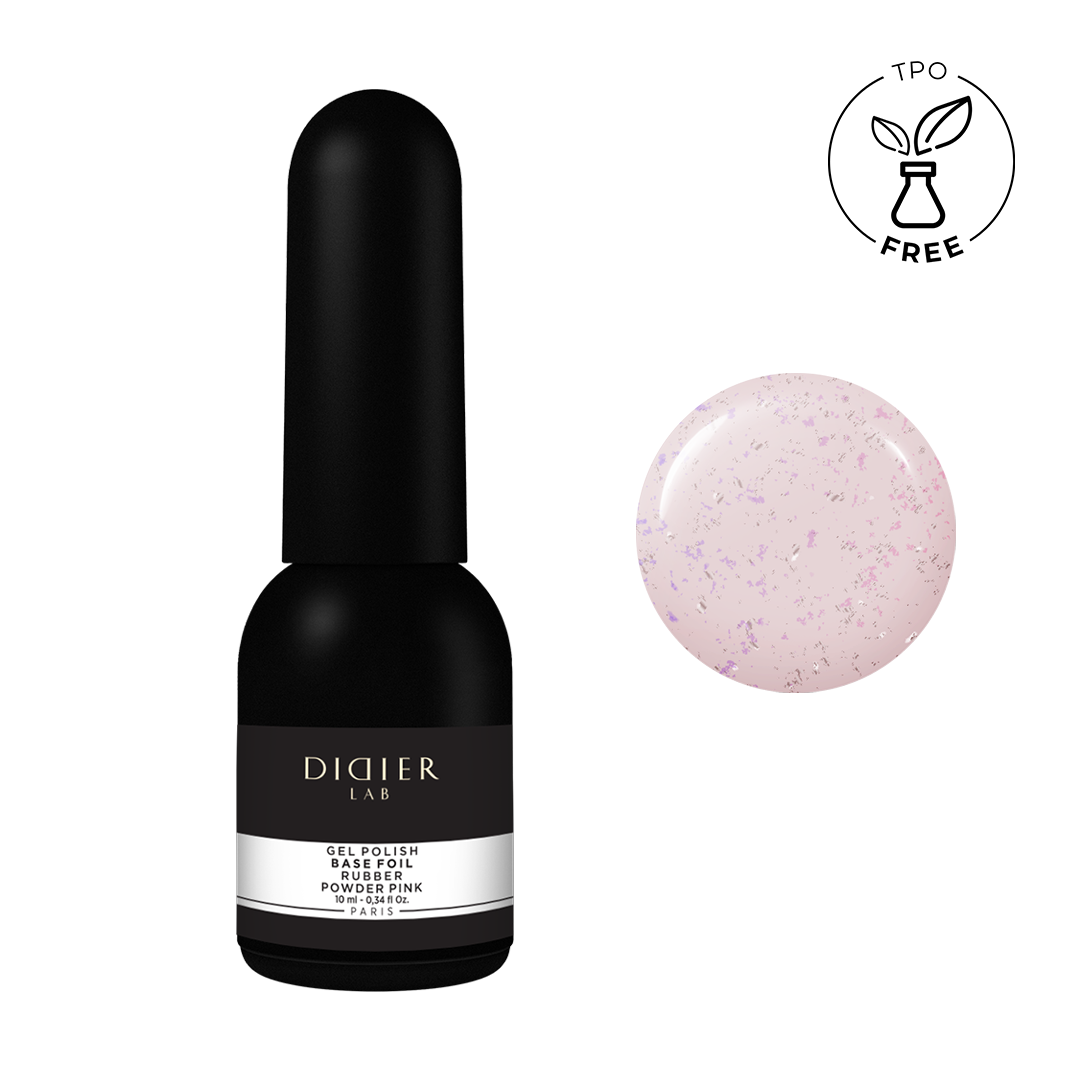 Rubber Base Foil gel lak, powder pink, 10ml