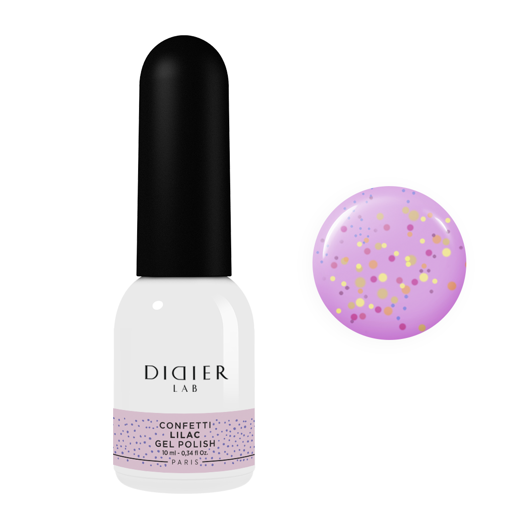 GEL LAK "DIDIER LAB", CONFETTI, LILAC 10ML