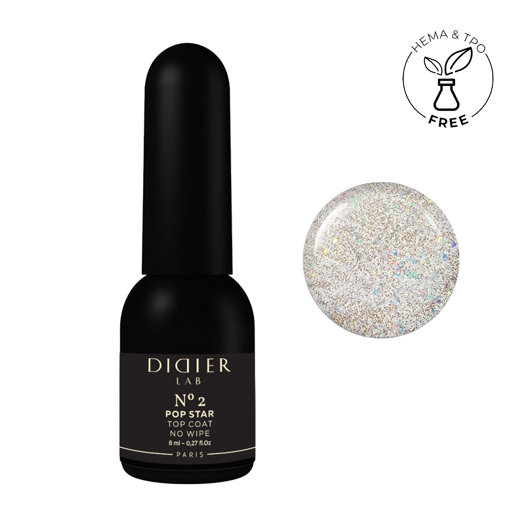Gel polish Top coat no wipe "Didier Lab", Pop Star, No2