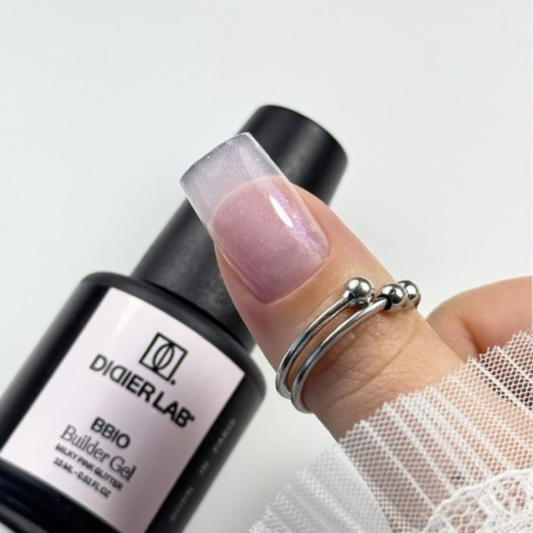 Gradilni gel BBIO "Didier Lab", Milky Pink Glitter, 15ml