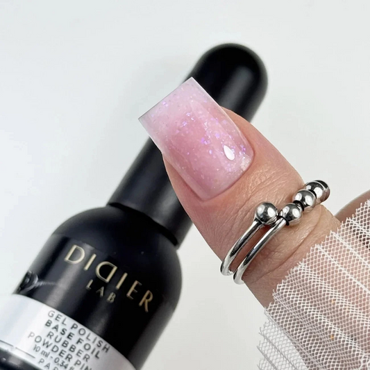 Rubber Base Foil gel lak, powder pink, 10ml