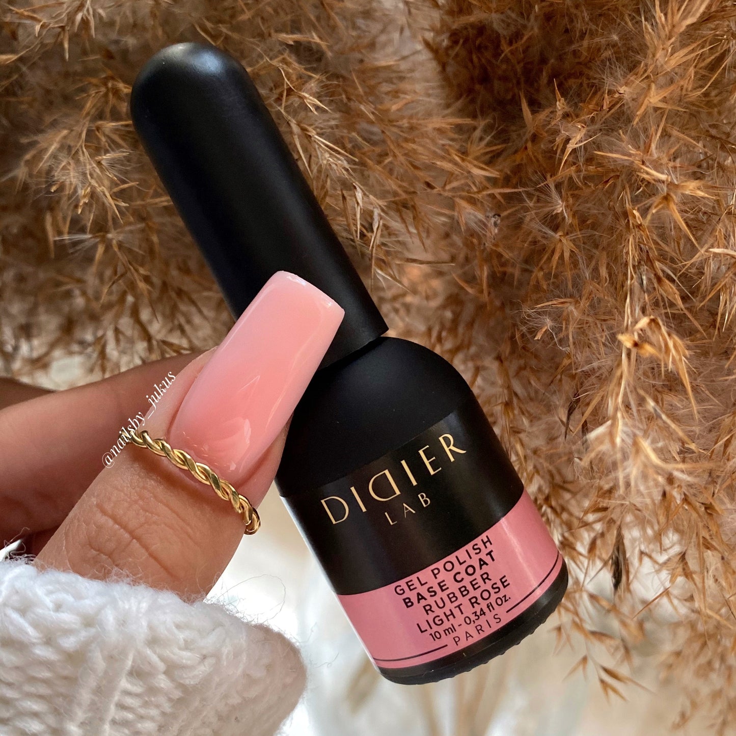 "DIDIER LAB" PODLAK RUBBER BASE COAT, LIGHT ROSE, 10ML