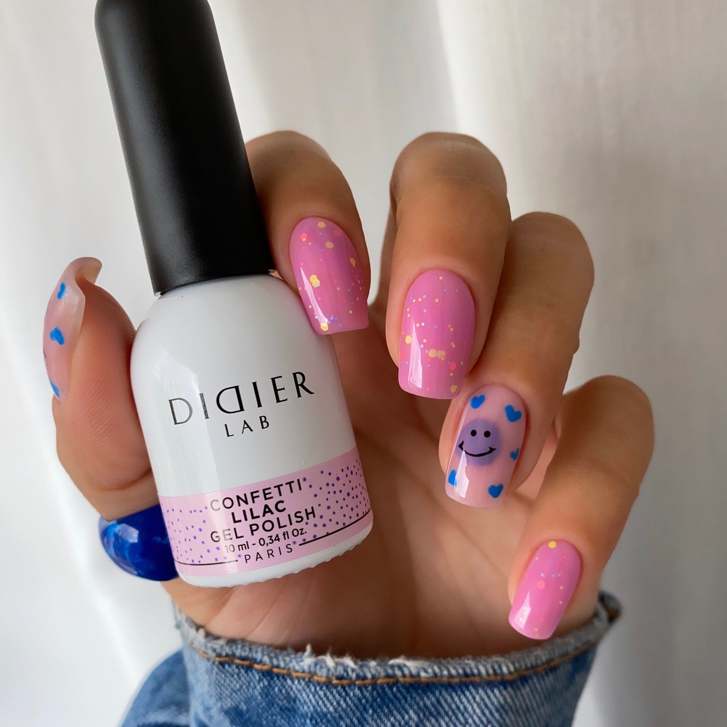 GEL LAK "DIDIER LAB", CONFETTI, LILAC 10ML