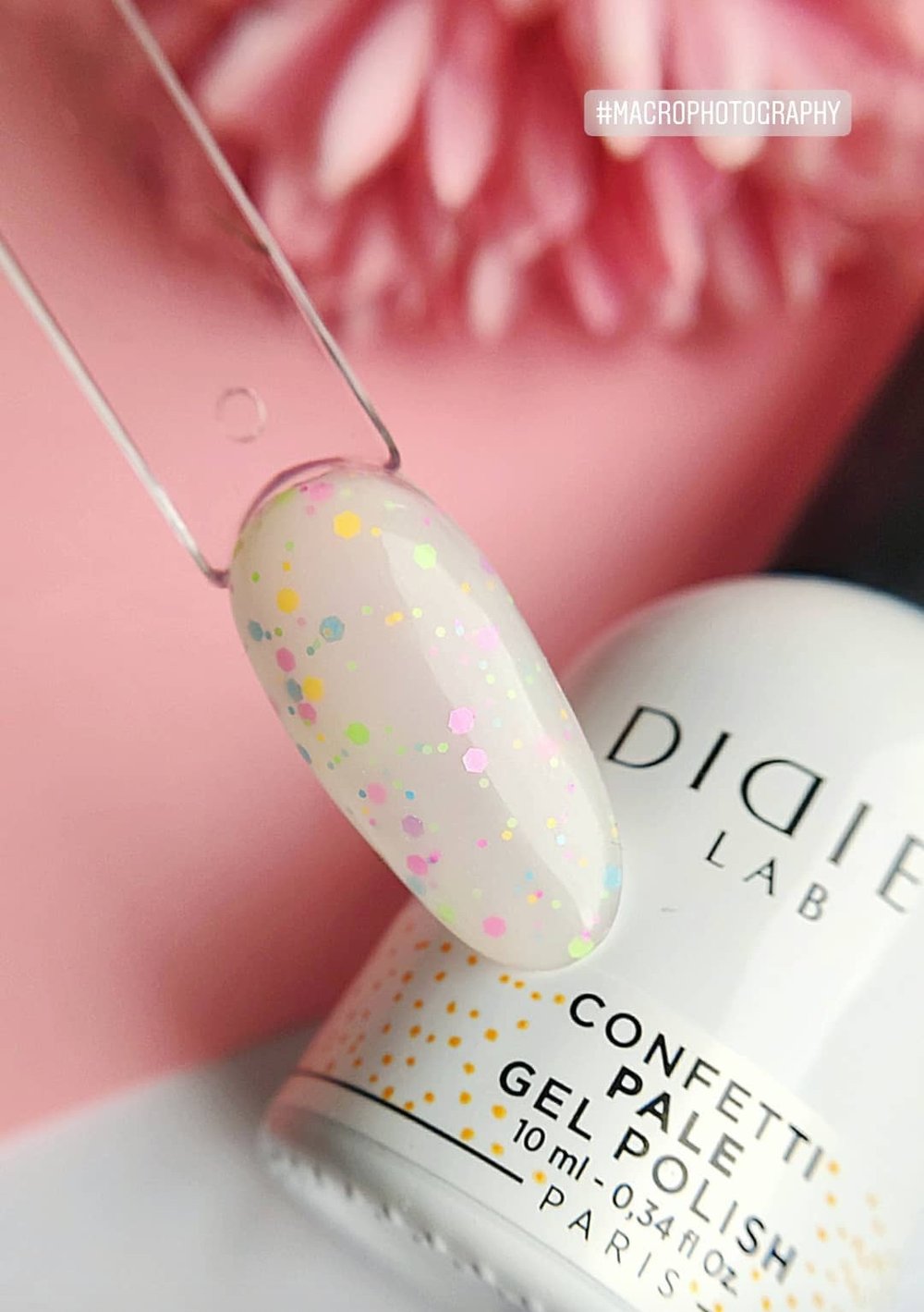 GEL LAK "DIDIER LAB", CONFETTI, PALE 10ML