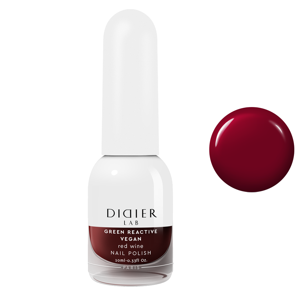 Green reactive, veganski lak za nohte "Didier Lab", red wine, 10ml
